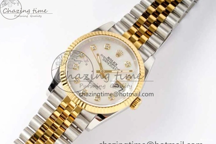 MiroTime 1221 GoodFit DateJust 36 SS YG DIWF 1:1 Best Edition 904L Steel White MOP Diamonds Dial on Jubilee Bracelet SA 2324
